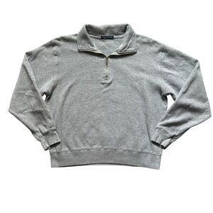 Brandy Melville Waffle Thermal Quarter Zip Gray Size S‎